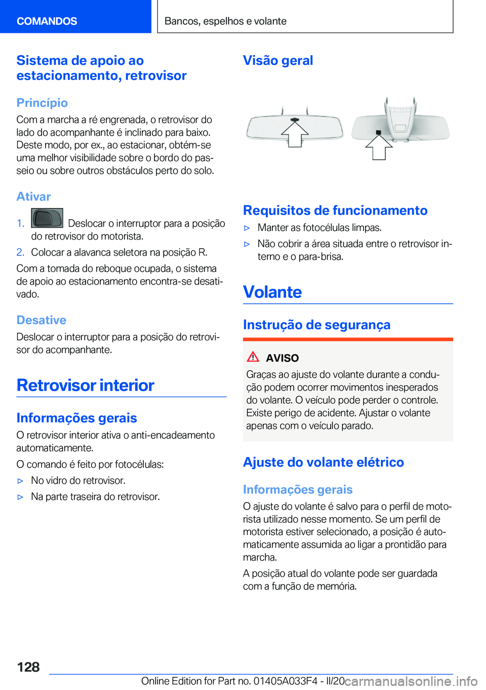 BMW X5 M 2020  Manual do condutor (in Portuguese) �S�i�s�t�e�m�a��d�e��a�p�o�i�o��a�o
�e�s�t�a�c�i�o�n�a�m�e�n�t�o�,��r�e�t�r�o�v�i�s�o�r
�P�r�i�n�c�
