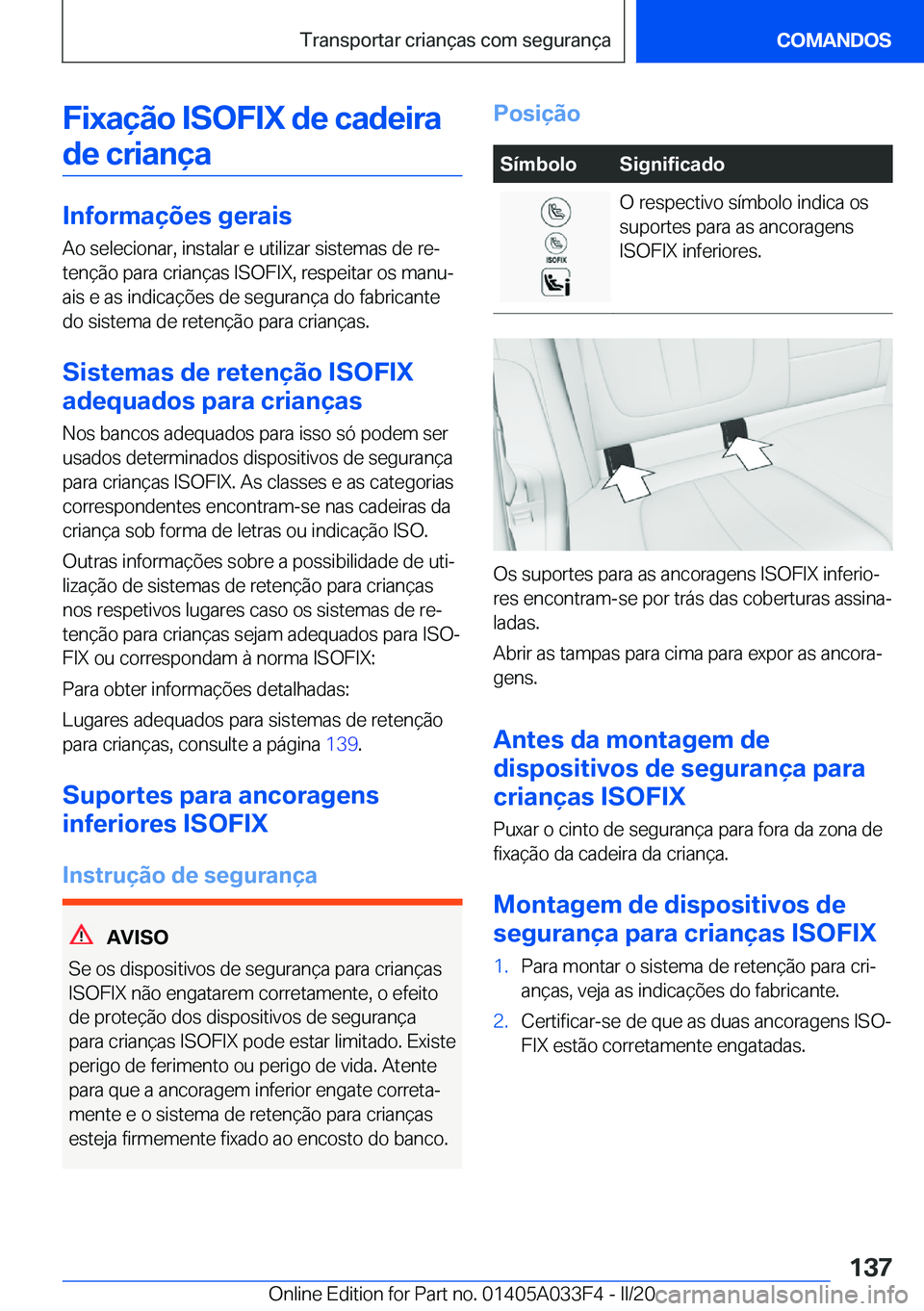 BMW X5 M 2020  Manual do condutor (in Portuguese) �F�i�x�a�