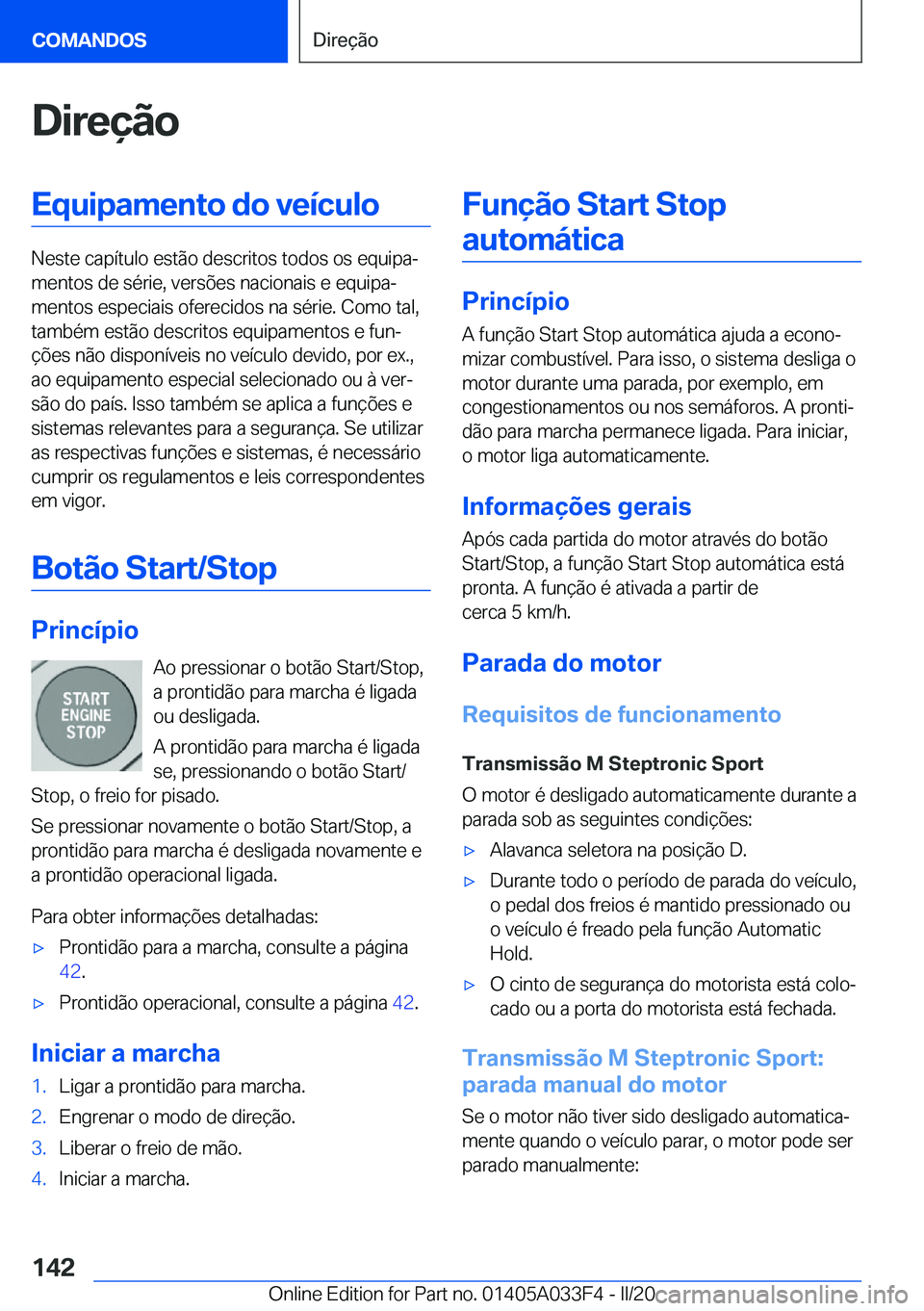 BMW X5 M 2020  Manual do condutor (in Portuguese) �D�i�r�e�