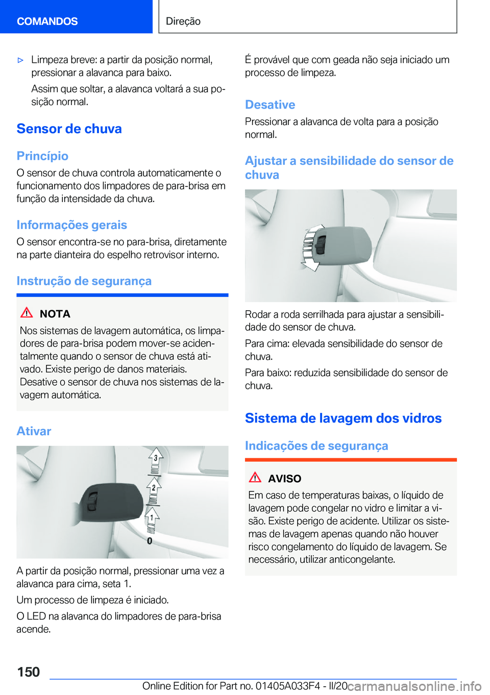 BMW X5 M 2020  Manual do condutor (in Portuguese) 'x�L�i�m�p�e�z�a��b�r�e�v�e�:��a��p�a�r�t�i�r��d�a��p�o�s�i�