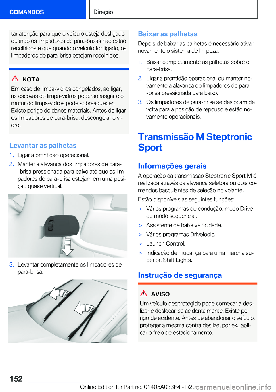 BMW X5 M 2020  Manual do condutor (in Portuguese) �t�a�r��a�t�e�n�