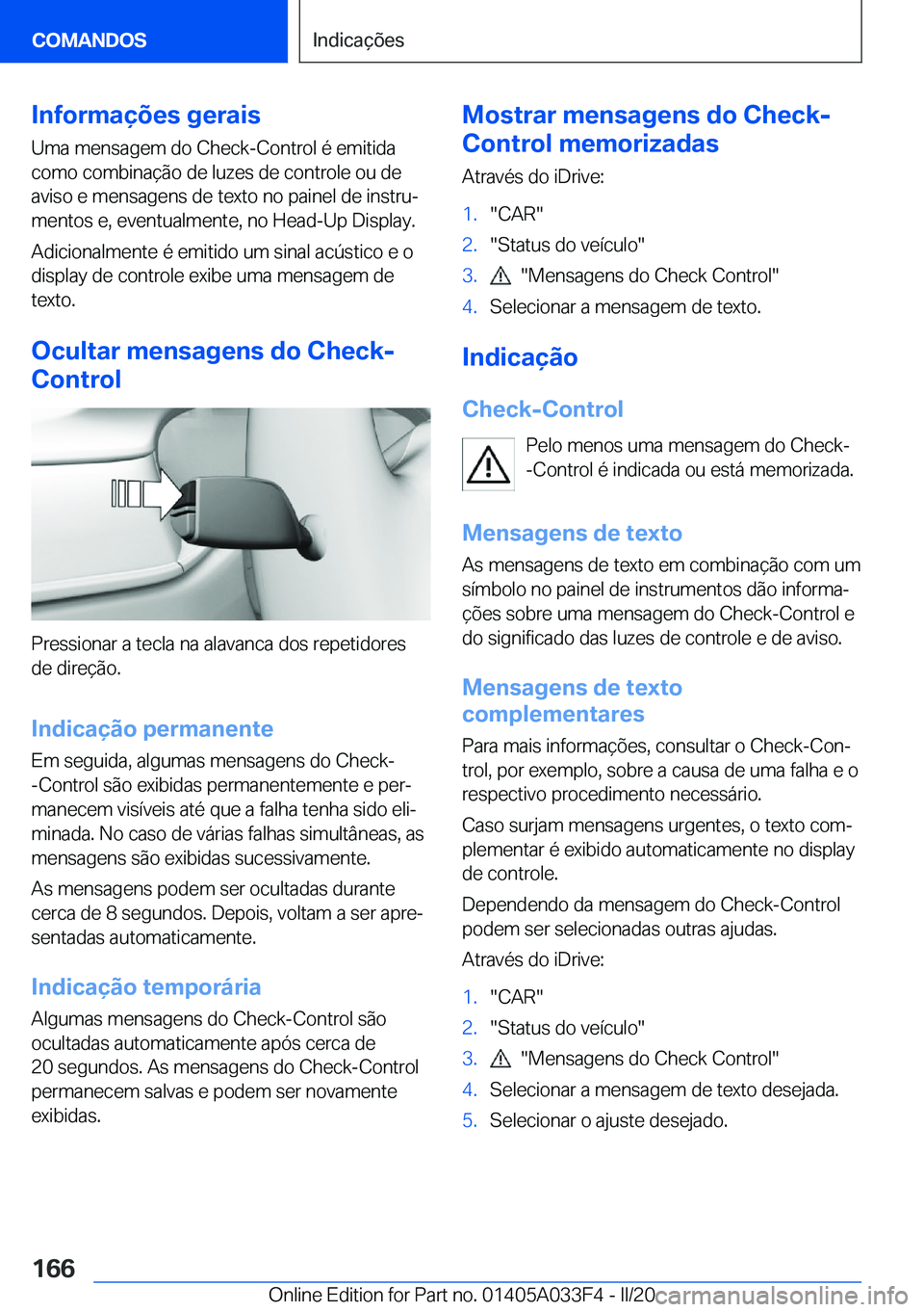 BMW X5 M 2020  Manual do condutor (in Portuguese) �I�n�f�o�r�m�a�