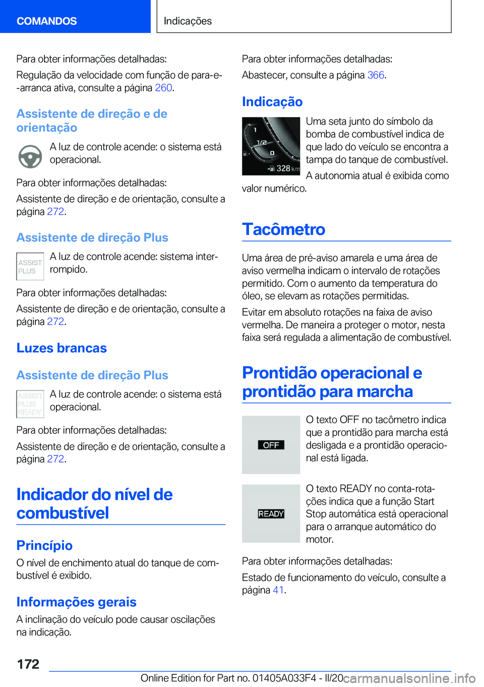 BMW X5 M 2020  Manual do condutor (in Portuguese) �P�a�r�a��o�b�t�e�r��i�n�f�o�r�m�a�