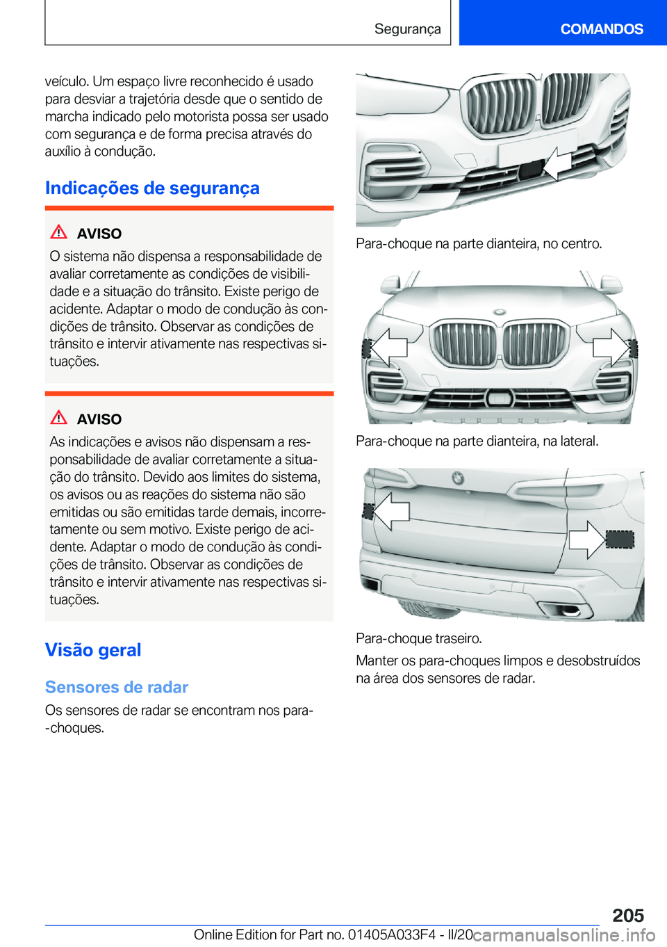 BMW X5 M 2020  Manual do condutor (in Portuguese) �v�e�