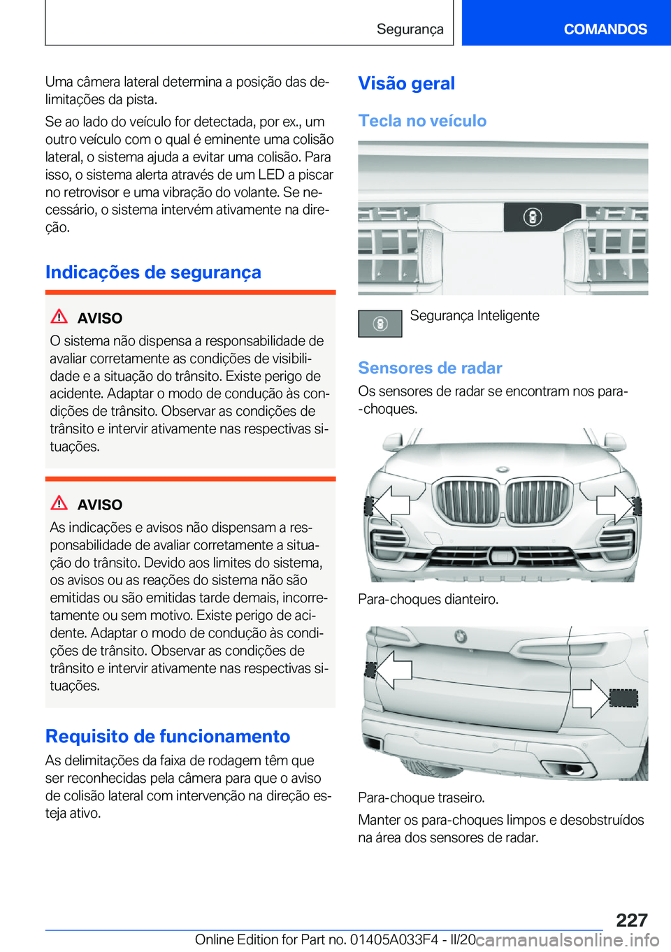 BMW X5 M 2020  Manual do condutor (in Portuguese) �U�m�a��c�â�m�e�r�a��l�a�t�e�r�a�l��d�e�t�e�r�m�i�n�a��a��p�o�s�i�