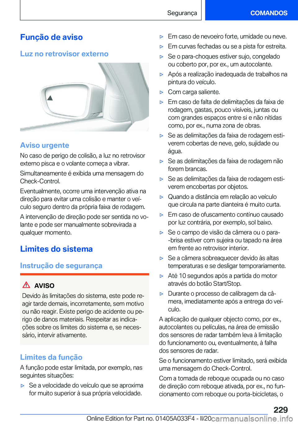 BMW X5 M 2020  Manual do condutor (in Portuguese) �F�u�n�