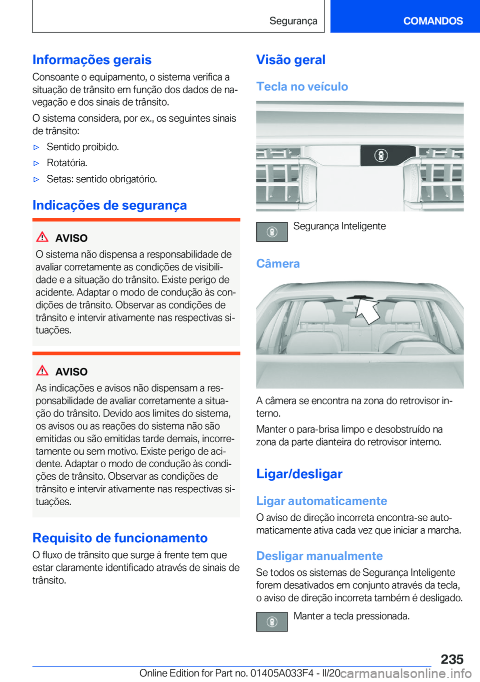 BMW X5 M 2020  Manual do condutor (in Portuguese) �I�n�f�o�r�m�a�