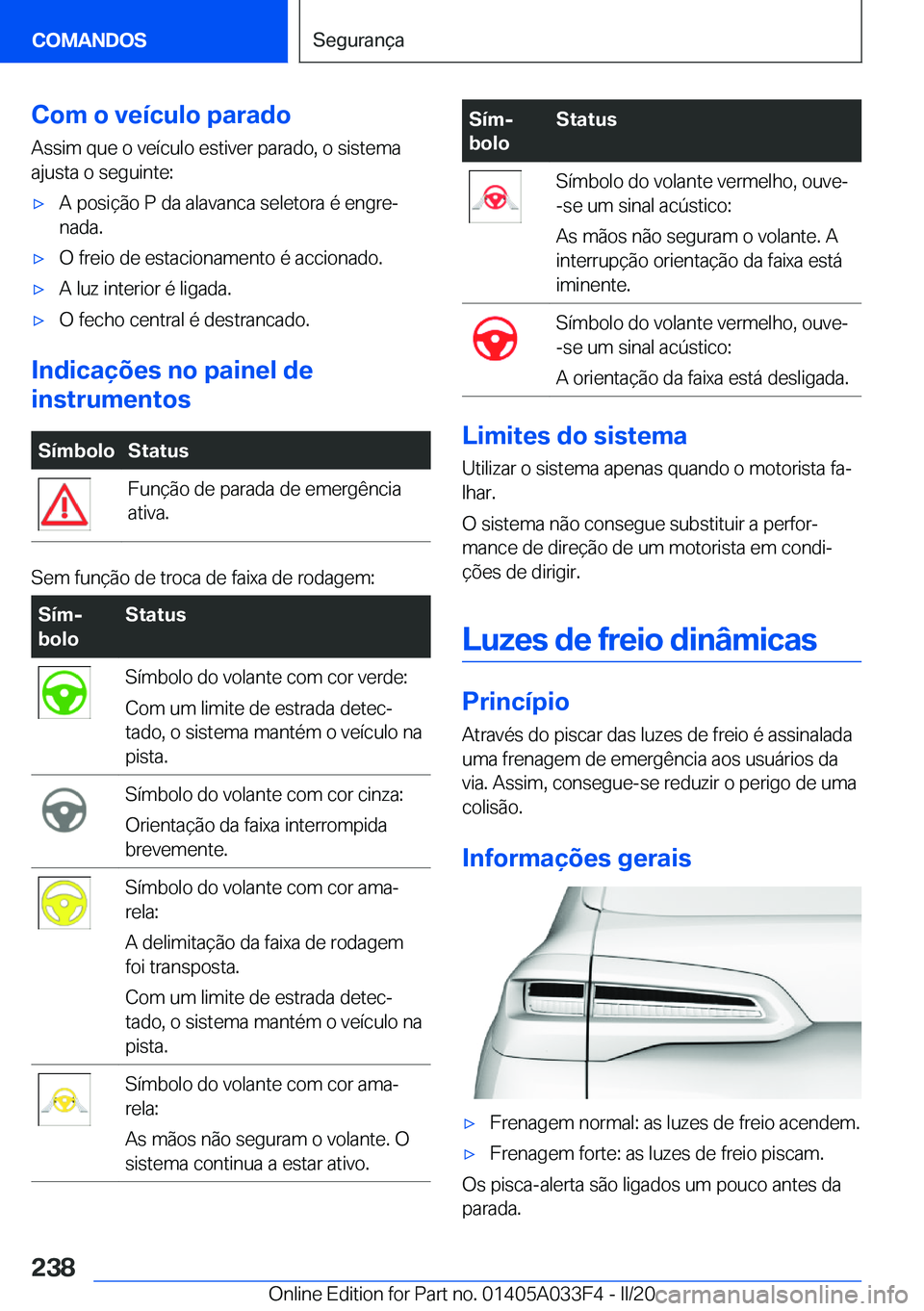 BMW X5 M 2020  Manual do condutor (in Portuguese) �C�o�m��o��v�e�