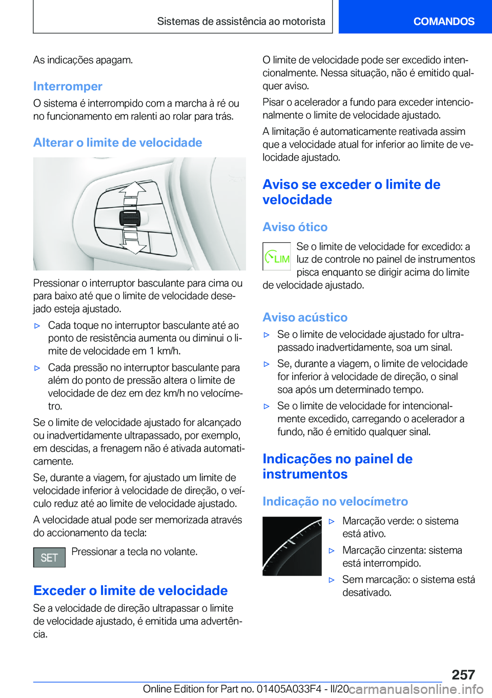 BMW X5 M 2020  Manual do condutor (in Portuguese) �A�s��i�n�d�i�c�a�