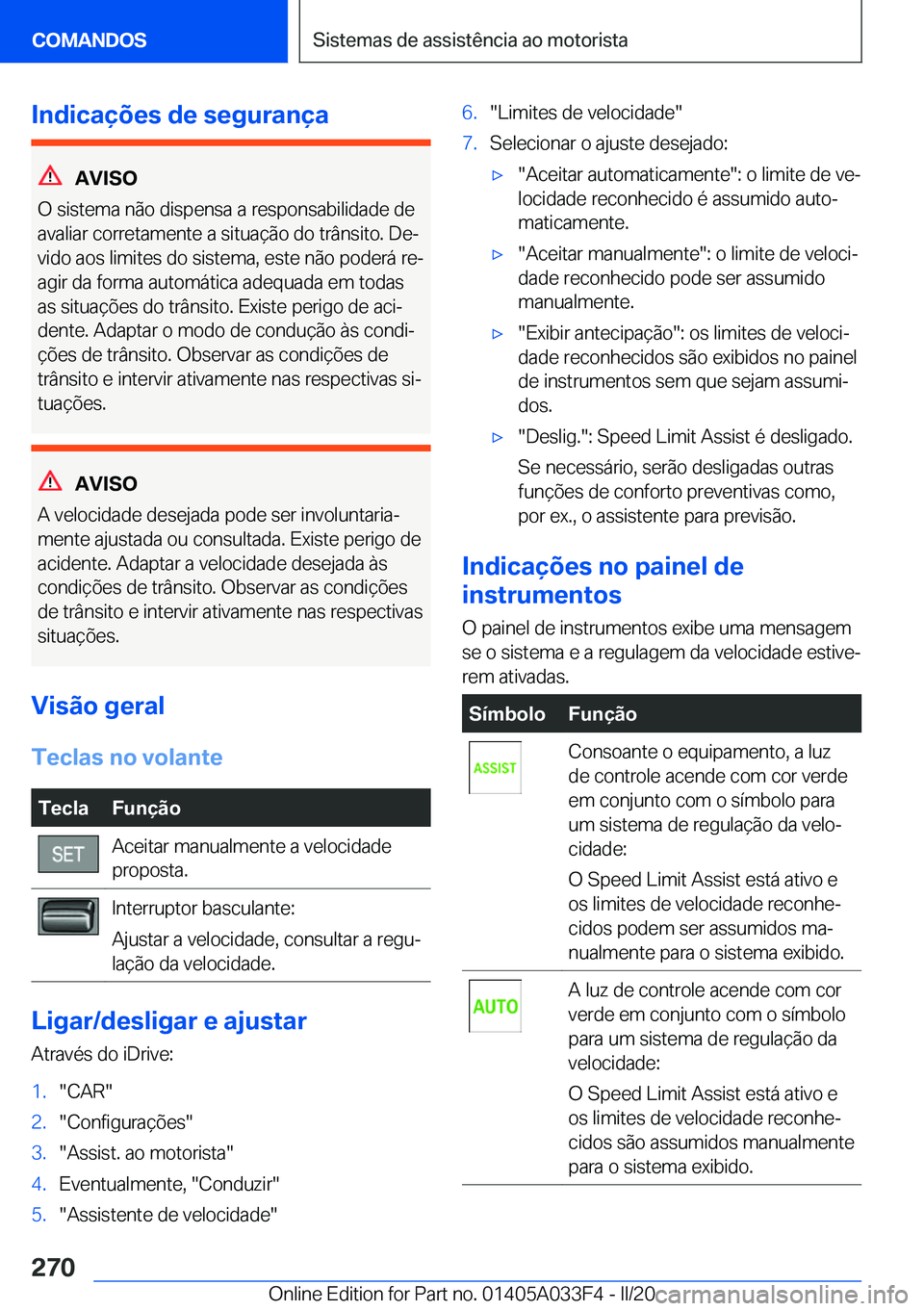 BMW X5 M 2020  Manual do condutor (in Portuguese) �I�n�d�i�c�a�