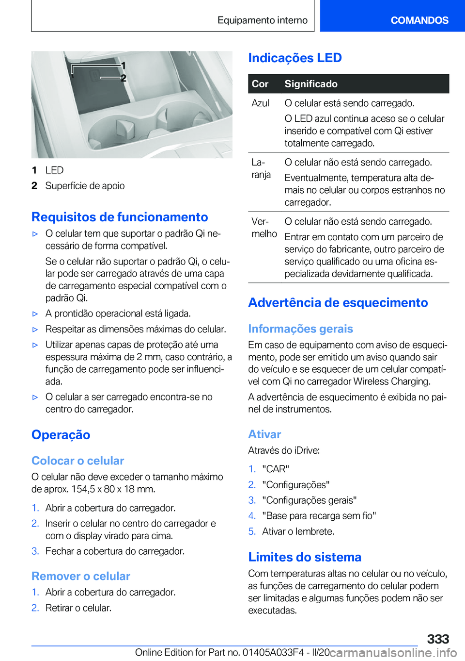 BMW X5 M 2020  Manual do condutor (in Portuguese) �1�L�E�D�2�S�u�p�e�r�f�