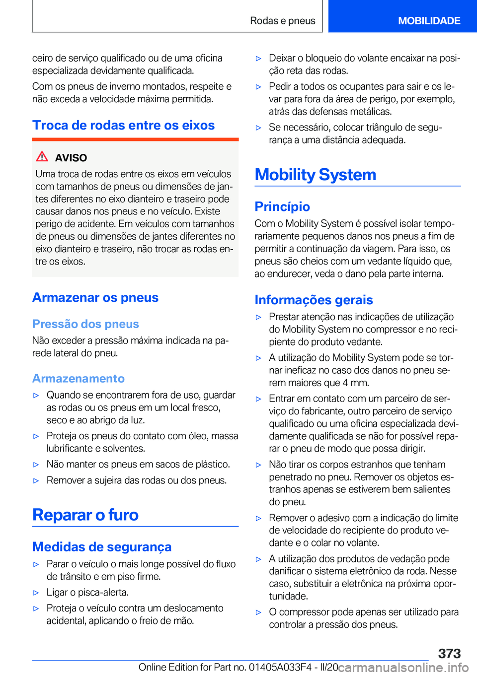 BMW X5 M 2020  Manual do condutor (in Portuguese) �c�e�i�r�o��d�e��s�e�r�v�i�