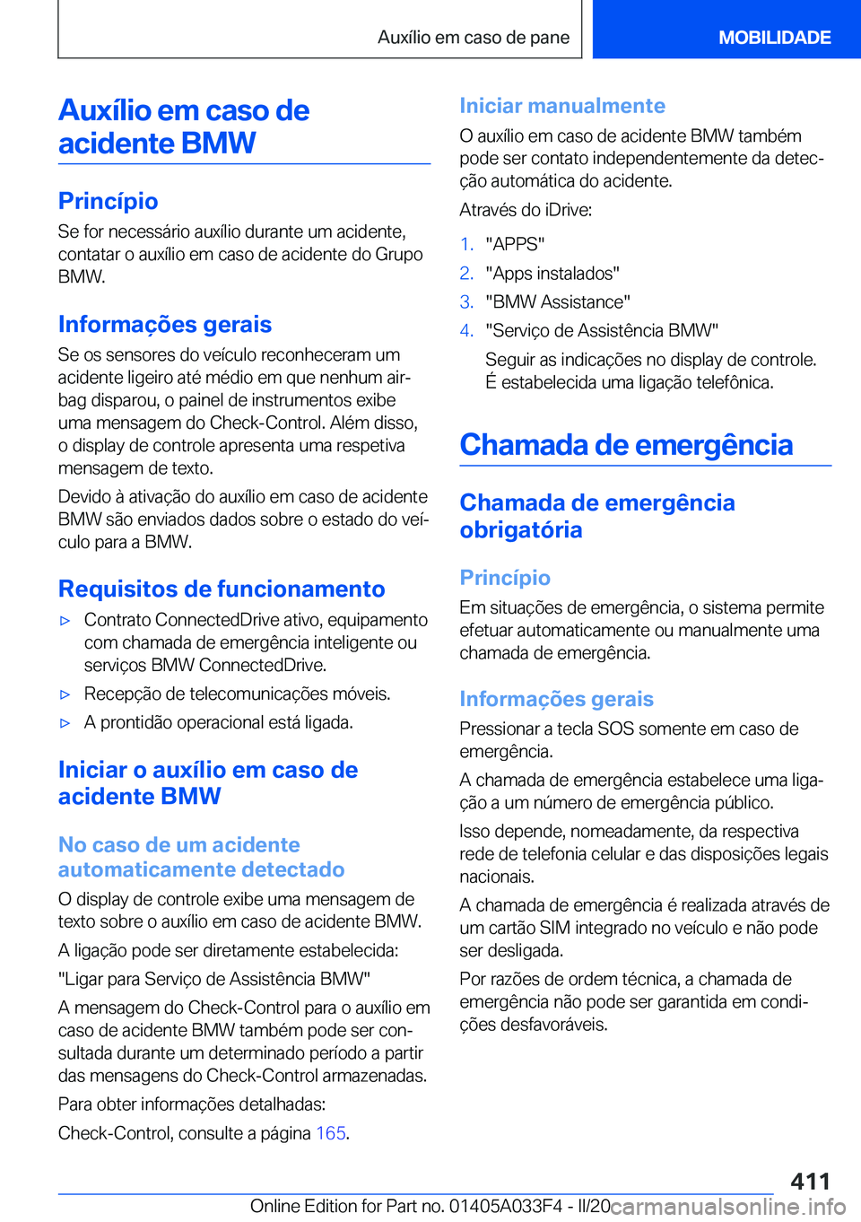BMW X5 M 2020  Manual do condutor (in Portuguese) �A�u�x�