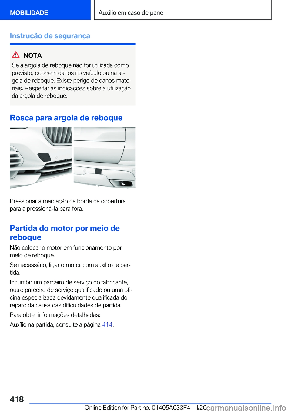 BMW X5 M 2020  Manual do condutor (in Portuguese) �I�n�s�t�r�u�
