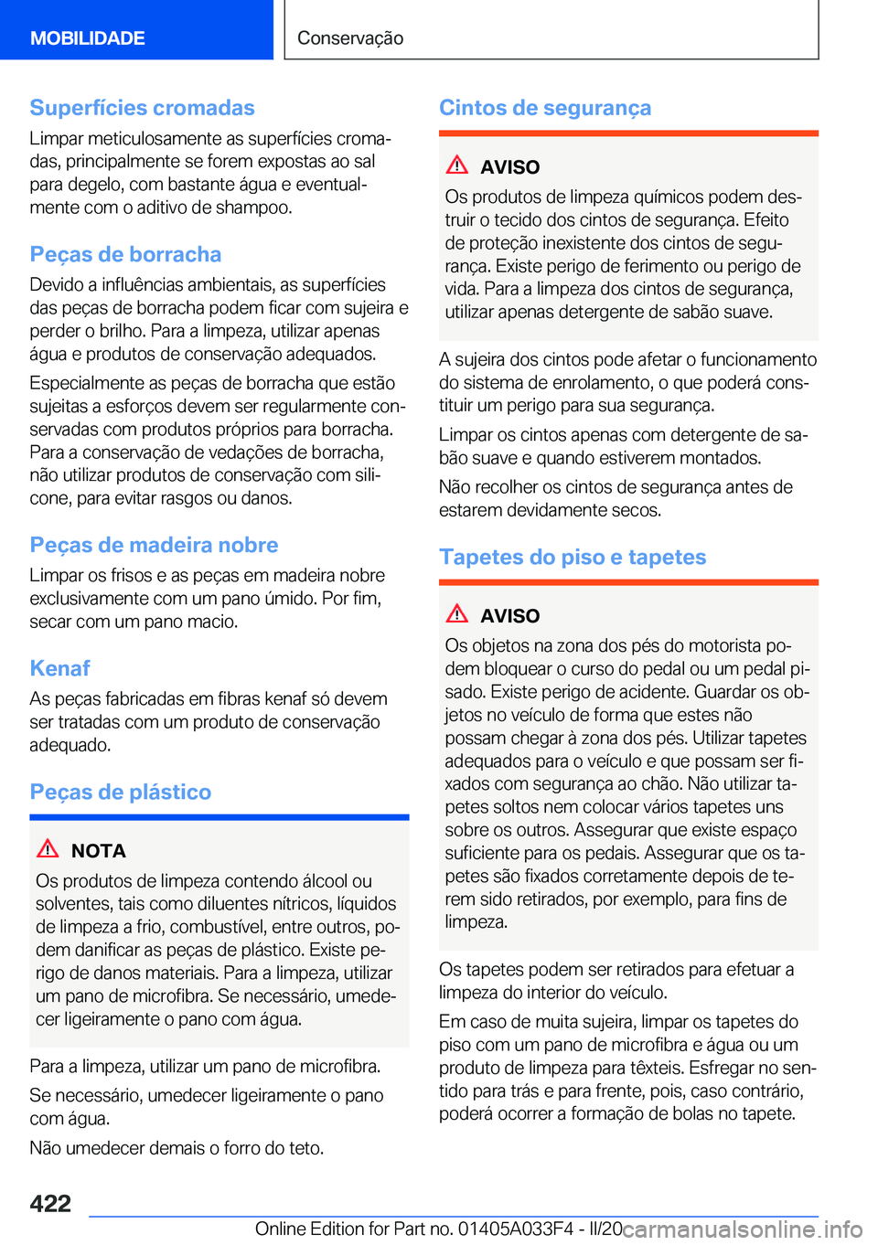 BMW X5 M 2020  Manual do condutor (in Portuguese) �S�u�p�e�r�f�
