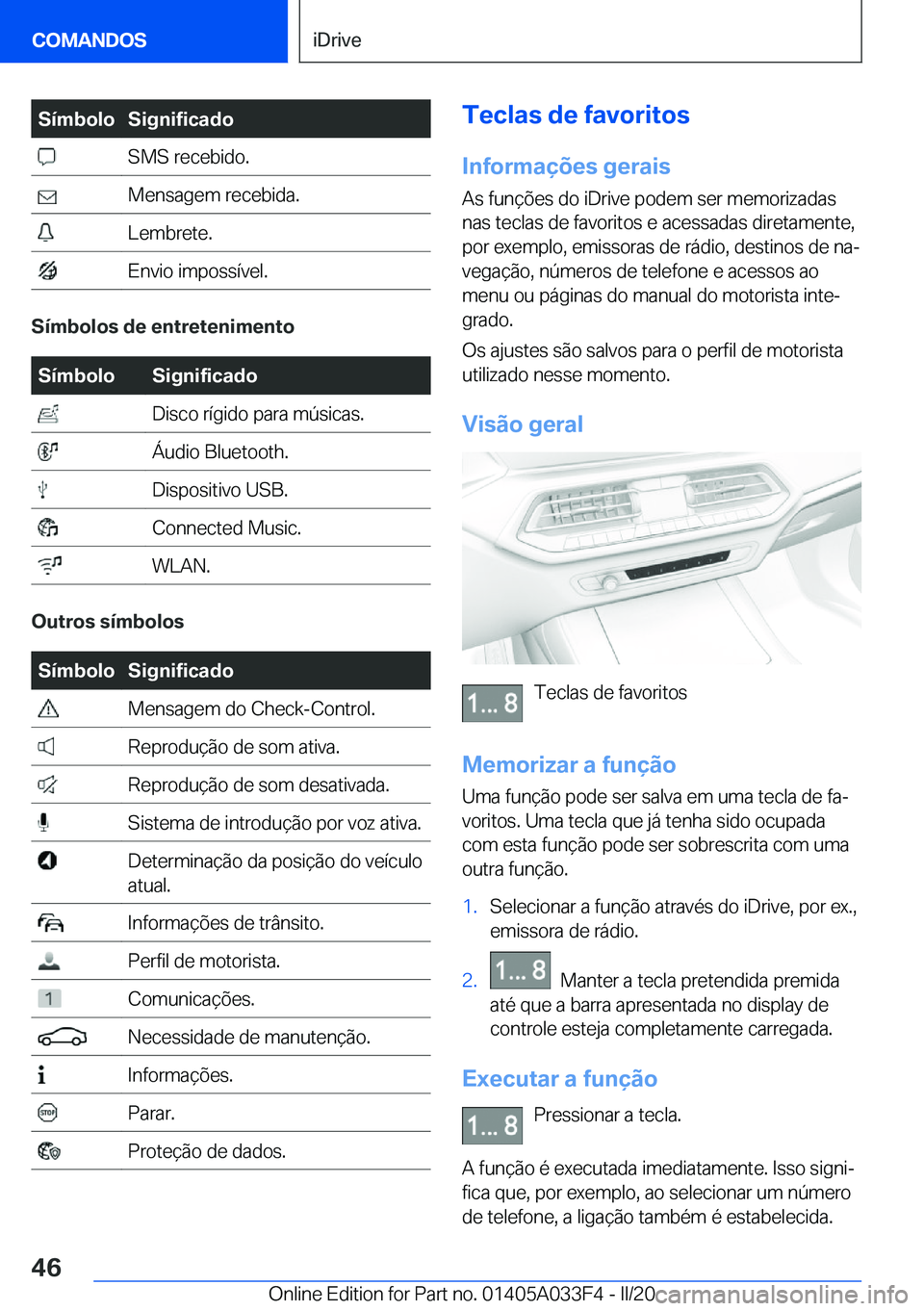 BMW X5 M 2020  Manual do condutor (in Portuguese) �S�