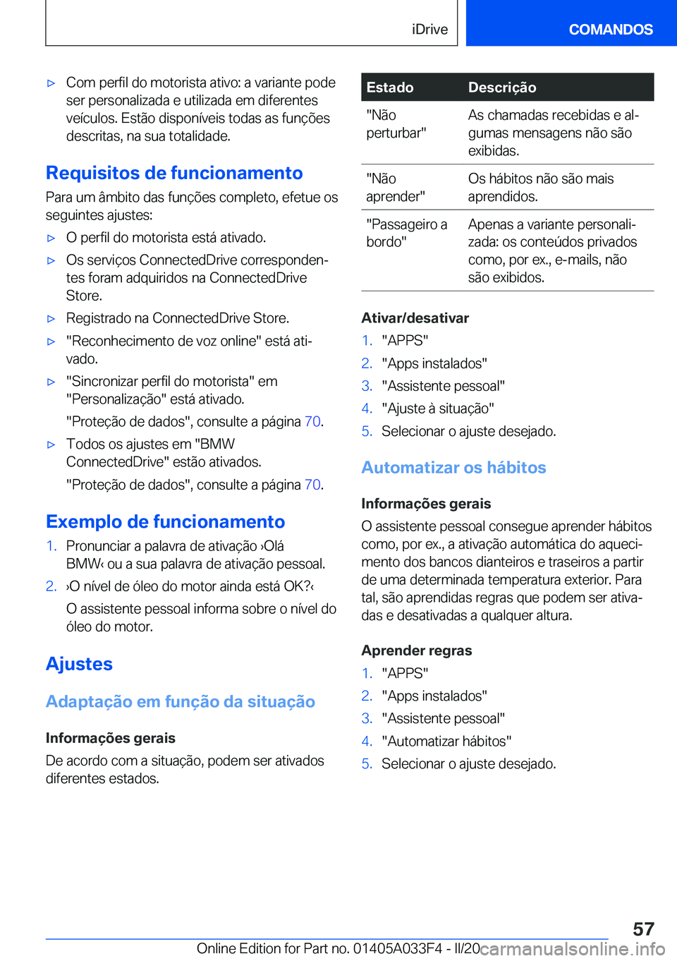 BMW X5 M 2020  Manual do condutor (in Portuguese) 'x�C�o�m��p�e�r�f�i�l��d�o��m�o�t�o�r�i�s�t�a��a�t�i�v�o�:��a��v�a�r�i�a�n�t�e��p�o�d�e
�s�e�r��p�e�r�s�o�n�a�l�i�z�a�d�a��e��u�t�i�l�i�z�a�d�a��e�m��d�i�f�e�r�e�n�t�e�s
�v�e�