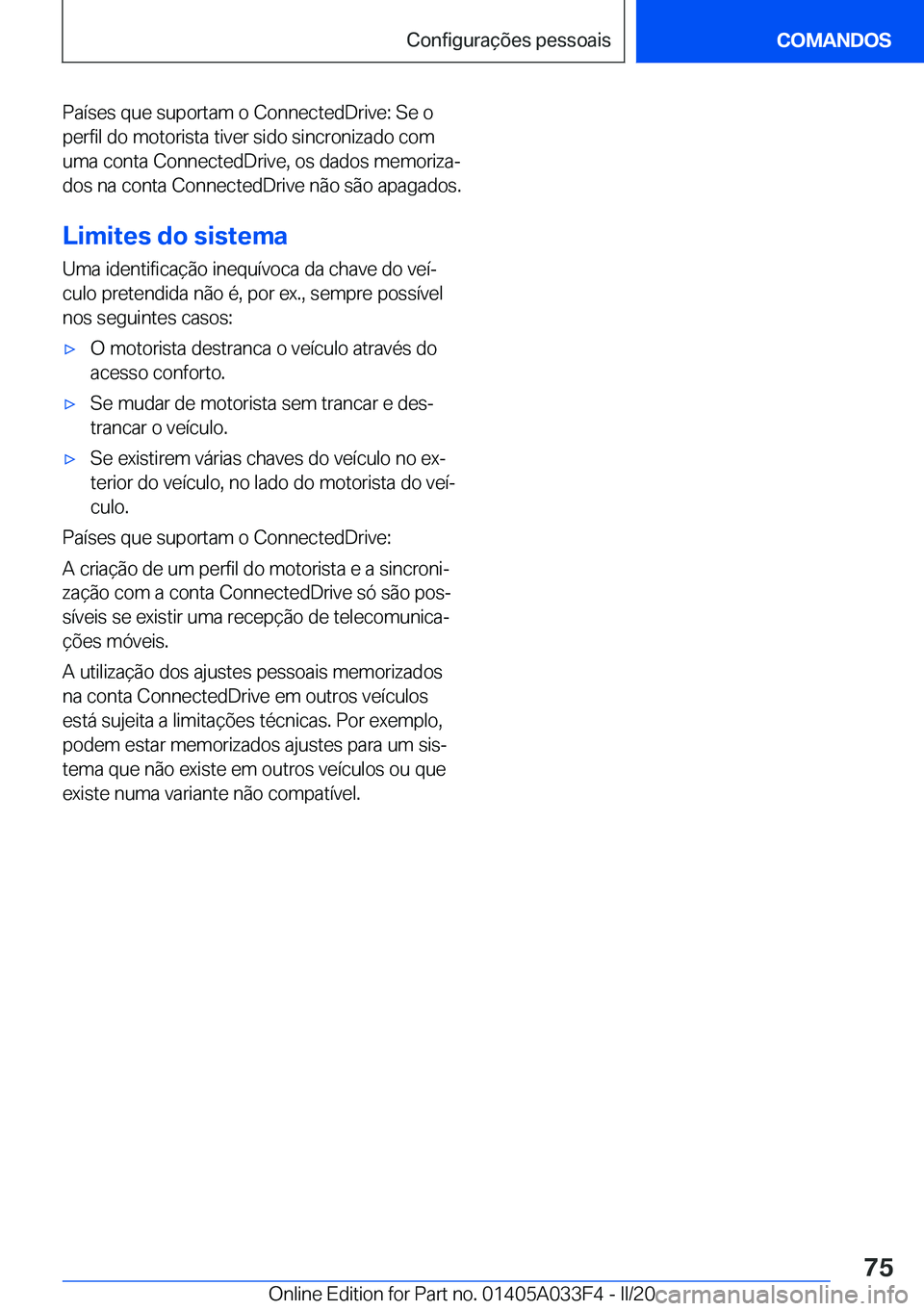 BMW X5 M 2020  Manual do condutor (in Portuguese) �P�a�