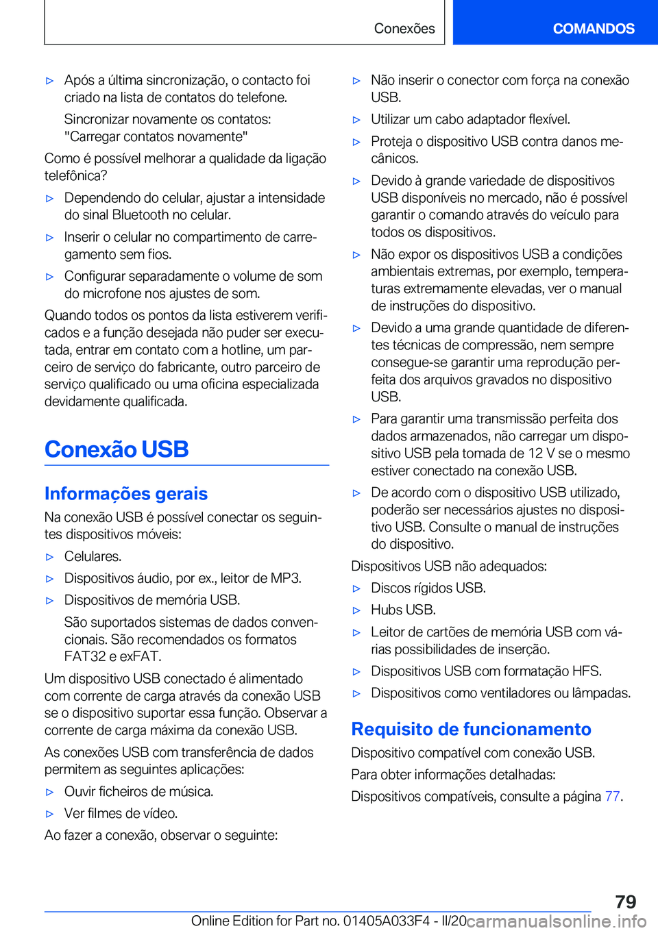 BMW X5 M 2020  Manual do condutor (in Portuguese) 'x�A�p�ó�s��a��