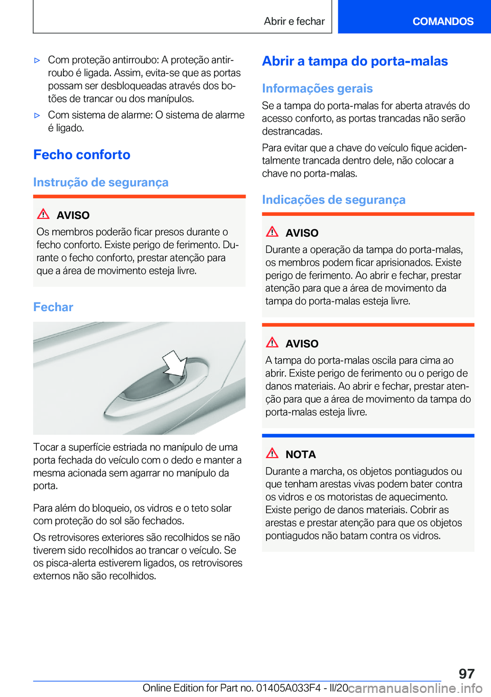BMW X5 M 2020  Manual do condutor (in Portuguese) 'x�C�o�m��p�r�o�t�e�