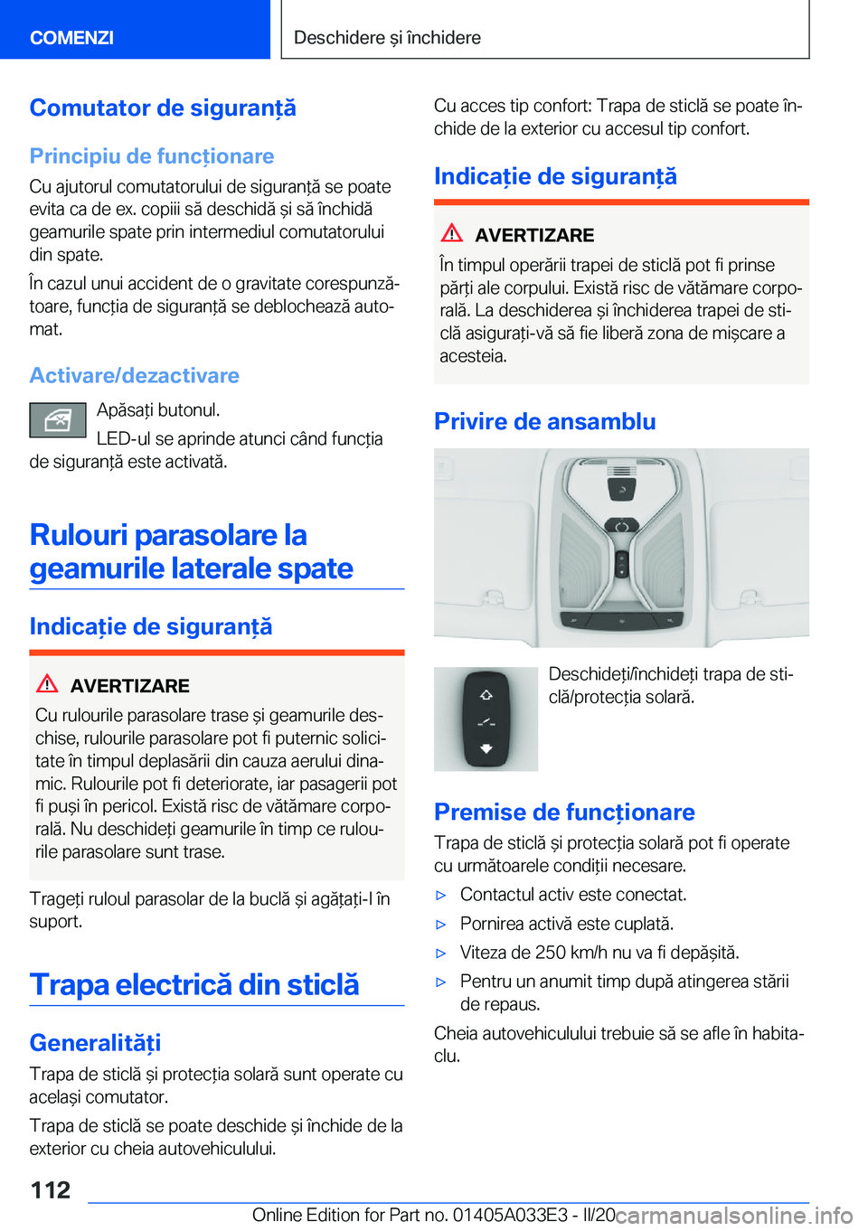 BMW X5 M 2020  Ghiduri De Utilizare (in Romanian) �C�o�m�u�t�a�t�o�r��d�e��s�i�g�u�r�a�n�