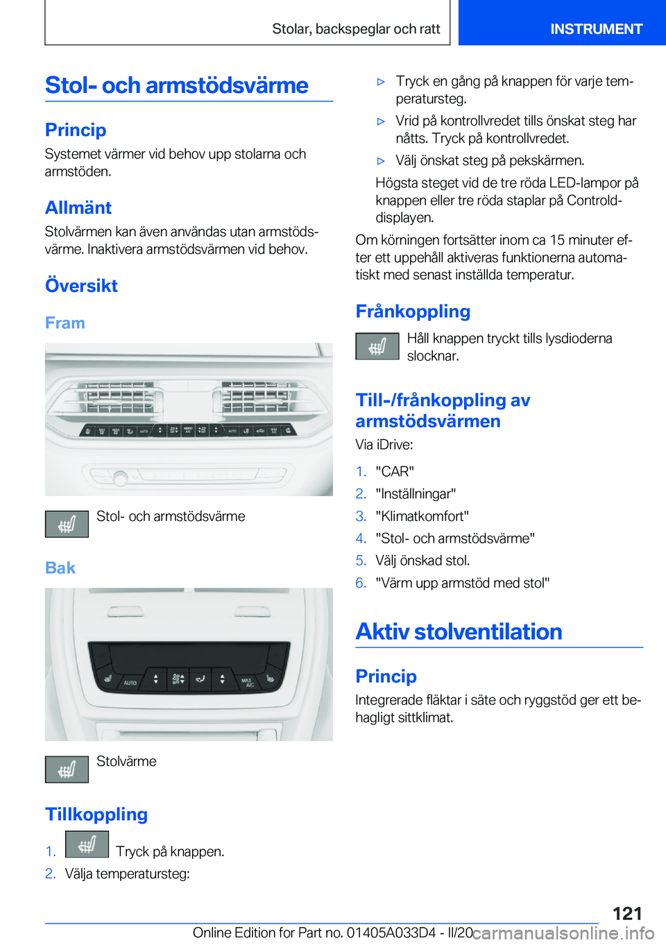 BMW X5 M 2020  InstruktionsbÖcker (in Swedish) �S�t�o�l�-��o�c�h��a�r�m�s�t�
