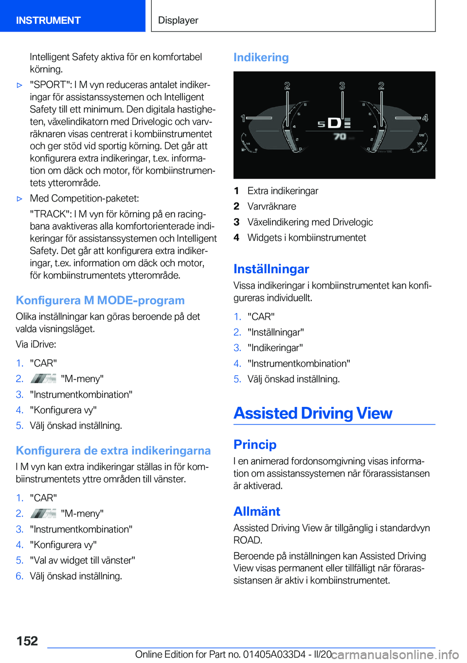 BMW X5 M 2020  InstruktionsbÖcker (in Swedish) �I�n�t�e�l�l�i�g�e�n�t��S�a�f�e�t�y��a�k�t�i�v�a��f�