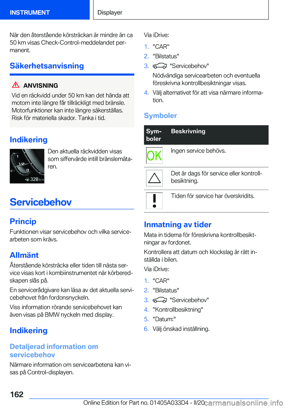 BMW X5 M 2020  InstruktionsbÖcker (in Swedish) �N�ä�r��d�e�n��å�t�e�r�s�t�å�e�n�d�e��k�
