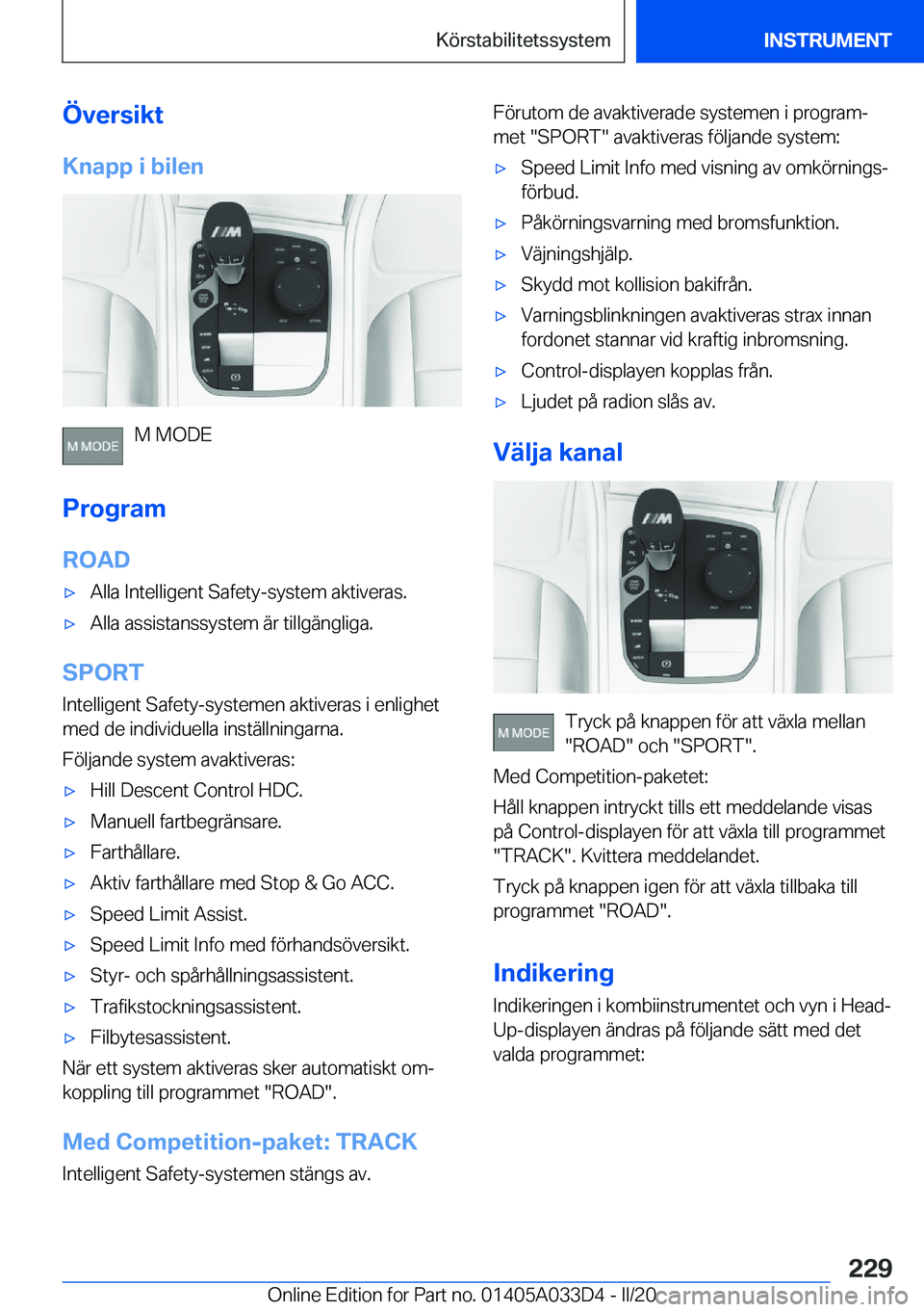 BMW X5 M 2020  InstruktionsbÖcker (in Swedish) �