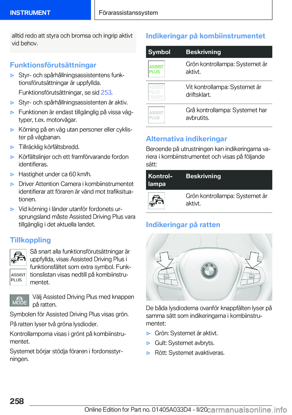 BMW X5 M 2020  InstruktionsbÖcker (in Swedish) �a�l�l�t�i�d��r�e�d�o��a�t�t��s�t�y�r�a��o�c�h��b�r�o�m�s�a��o�c�h��i�n�g�r�i�p��a�k�t�i�v�t
�v�i�d��b�e�h�o�v�.
�F�u�n�k�t�i�o�n�s�f�