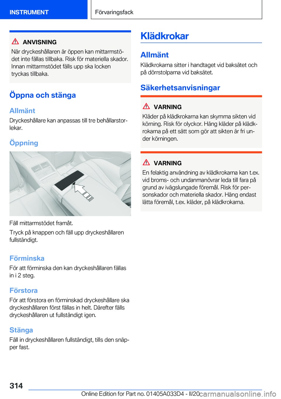 BMW X5 M 2020  InstruktionsbÖcker (in Swedish) �A�N�V�I�S�N�I�N�G
�N�ä�r��d�r�y�c�k�e�s�h�å�l�l�a�r�e�n��ä�r��