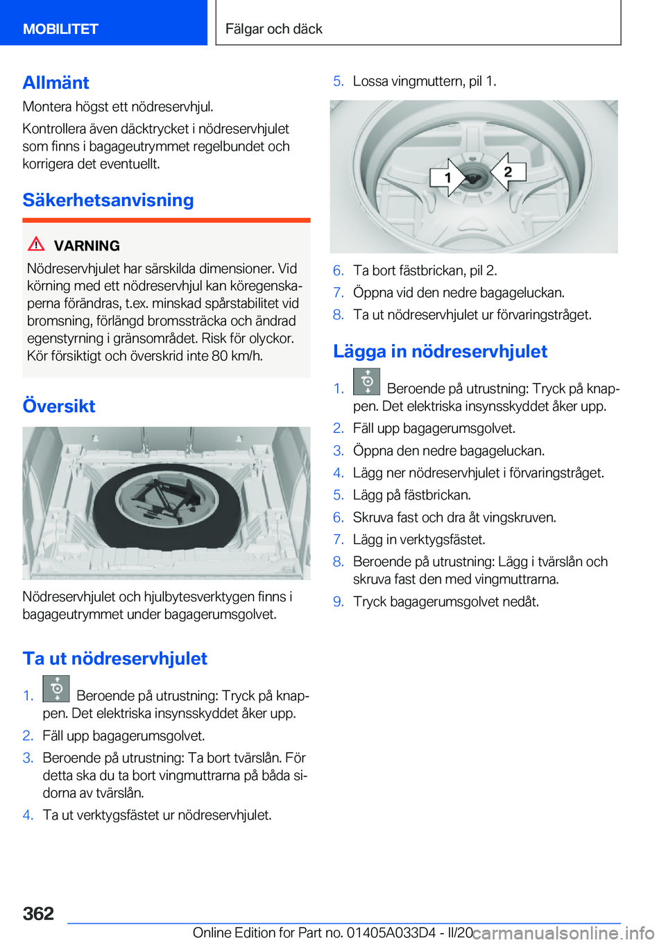 BMW X5 M 2020  InstruktionsbÖcker (in Swedish) �A�l�l�m�ä�n�t
�M�o�n�t�e�r�a��h�