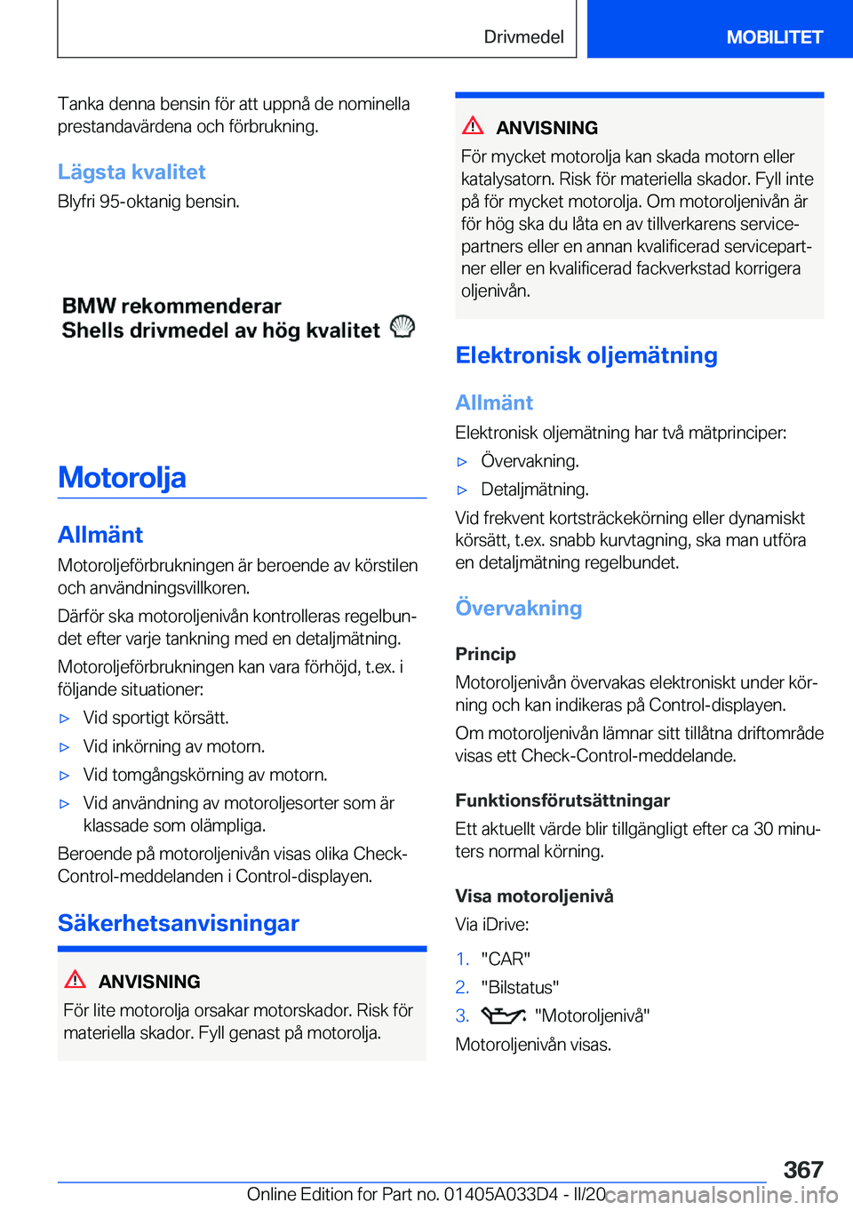 BMW X5 M 2020  InstruktionsbÖcker (in Swedish) �T�a�n�k�a��d�e�n�n�a��b�e�n�s�i�n��f�