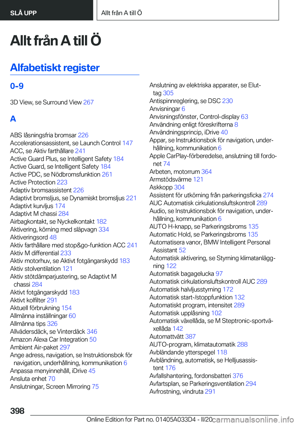 BMW X5 M 2020  InstruktionsbÖcker (in Swedish) �A�l�l�t��f�r�å�n��A��t�i�l�l��