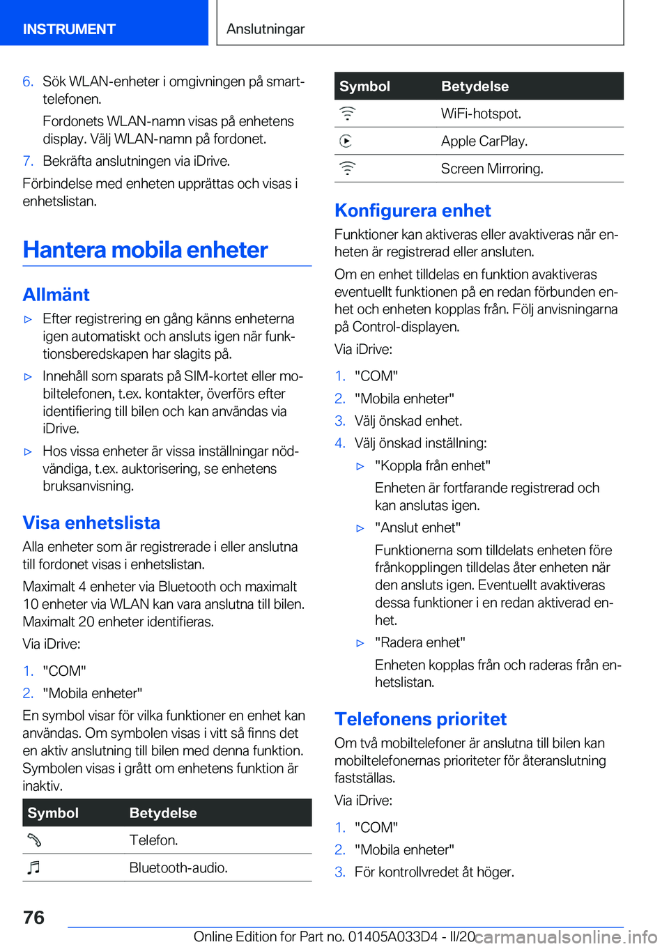BMW X5 M 2020  InstruktionsbÖcker (in Swedish) �6�.�S�