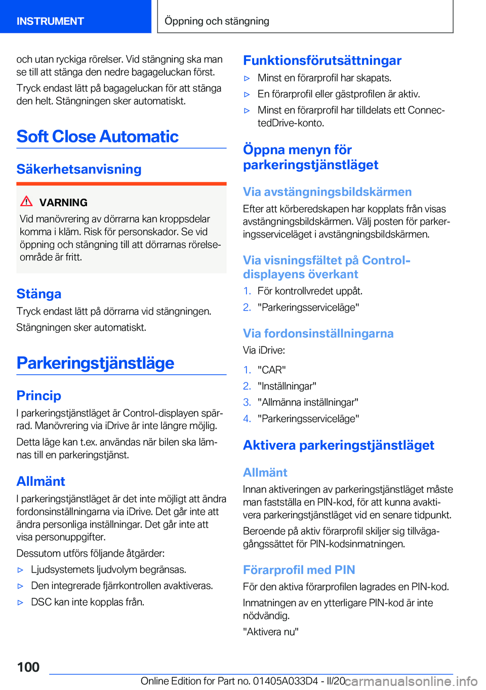 BMW X5 M 2020  InstruktionsbÖcker (in Swedish) �o�c�h��u�t�a�n��r�y�c�k�i�g�a��r�