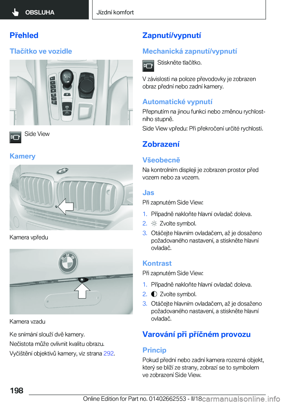 BMW X5 M 2018  Návod na použití (in Czech) �P�e�h�l�e�d
�T�l�a�č�