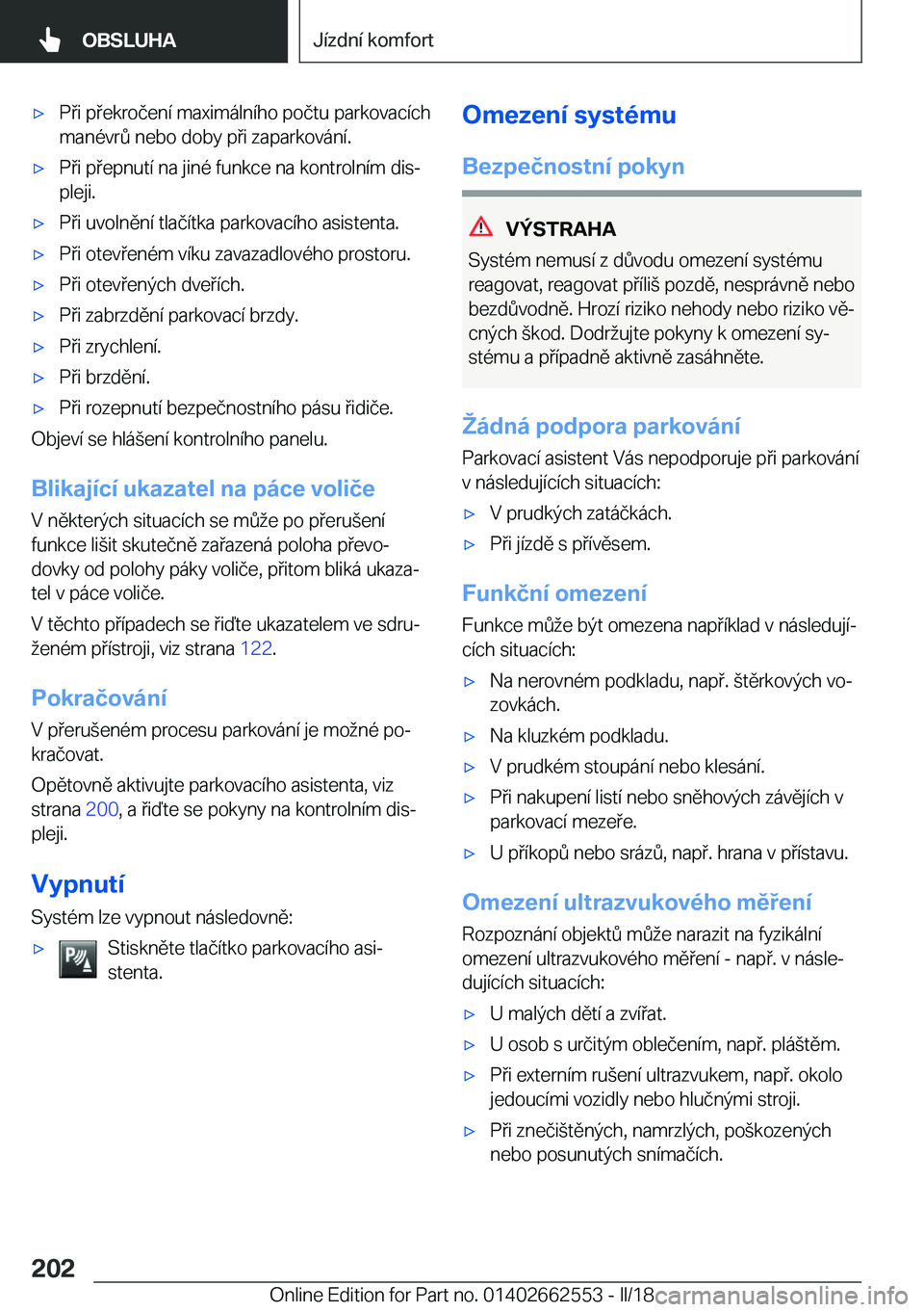 BMW X5 M 2018  Návod na použití (in Czech) 'x�P �i� �p �e�k�r�o�č�e�n�