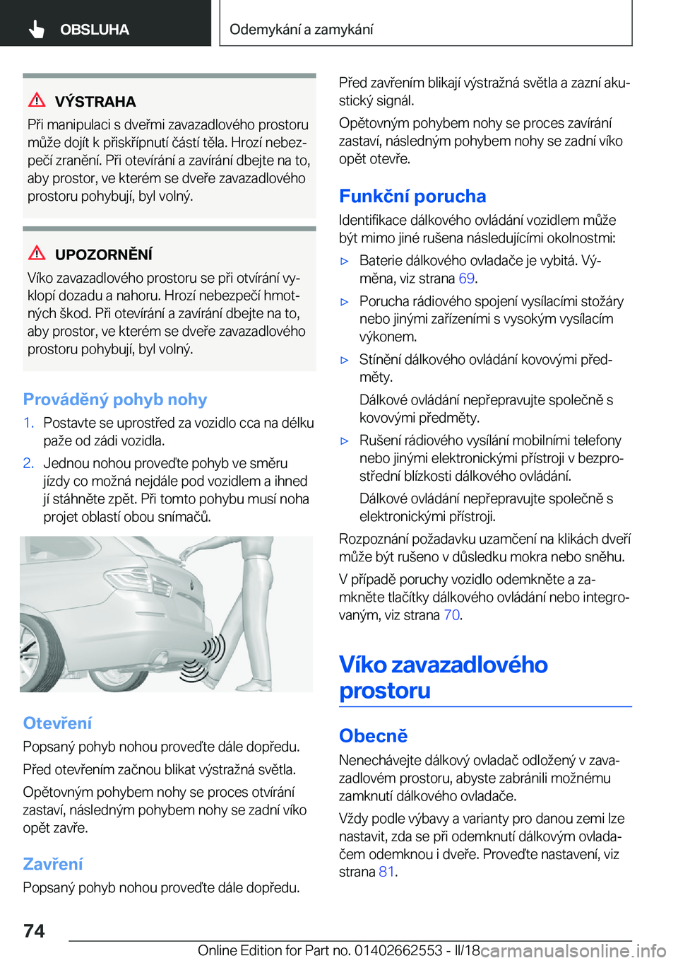 BMW X5 M 2018  Návod na použití (in Czech) �V�
