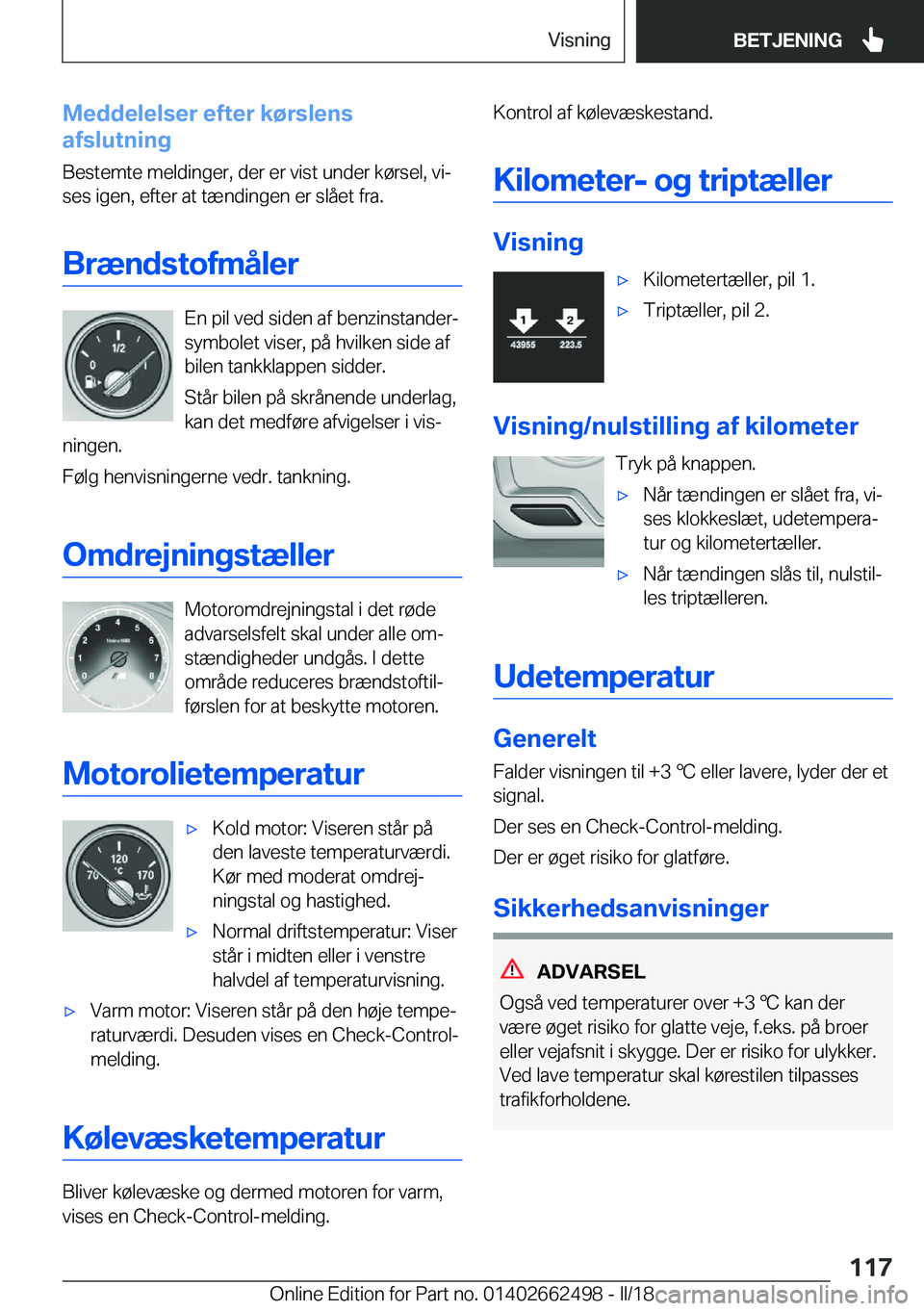 BMW X5 M 2018  InstruktionsbØger (in Danish) �M�e�d�d�e�l�e�l�s�e�r��e�f�t�e�r��k�