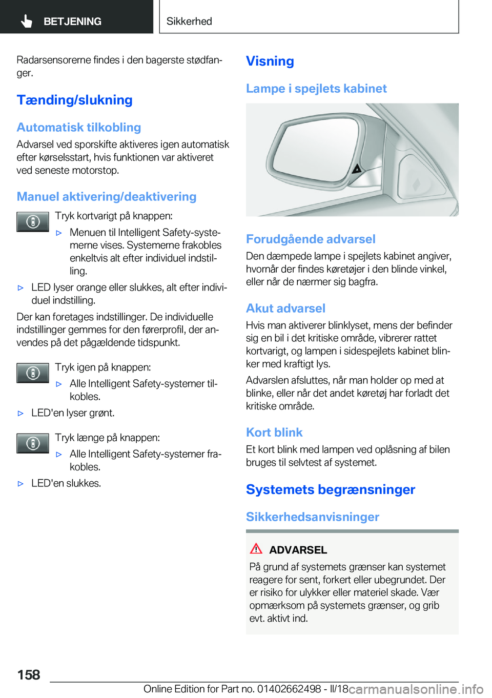 BMW X5 M 2018  InstruktionsbØger (in Danish) �R�a�d�a�r�s�e�n�s�o�r�e�r�n�e� �f�i�n�d�e�s� �i� �d�e�n� �b�a�g�e�r�s�t�e� �s�t�