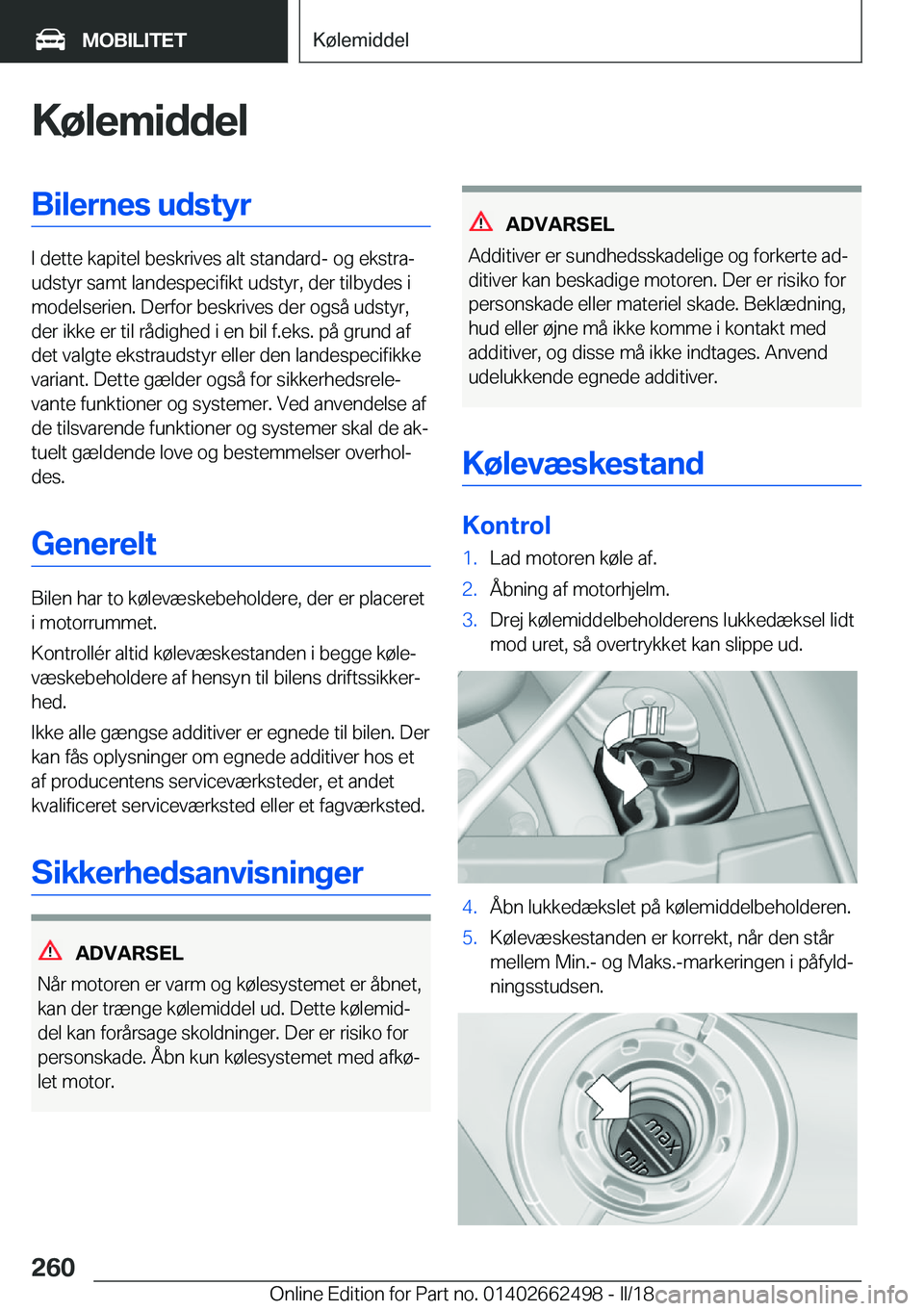 BMW X5 M 2018  InstruktionsbØger (in Danish) �K�