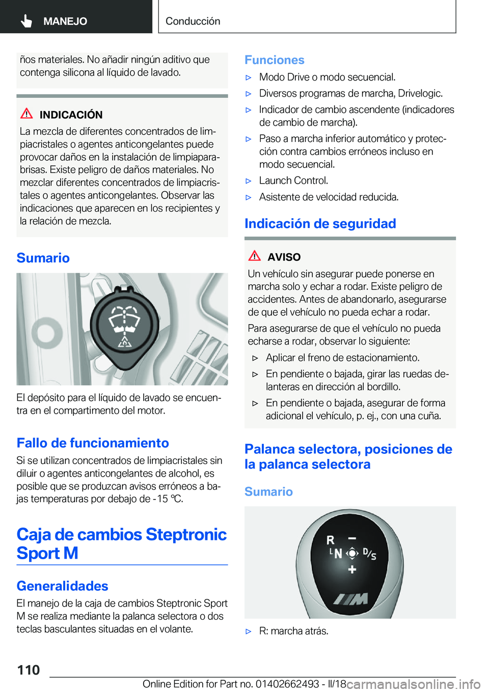 BMW X5 M 2018  Manuales de Empleo (in Spanish) �