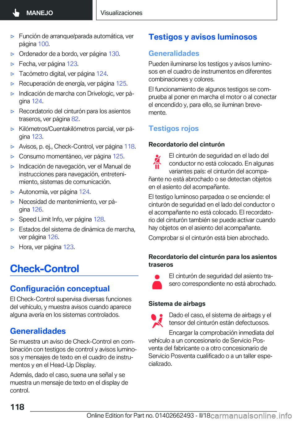 BMW X5 M 2018  Manuales de Empleo (in Spanish) x�F�u�n�c�i�