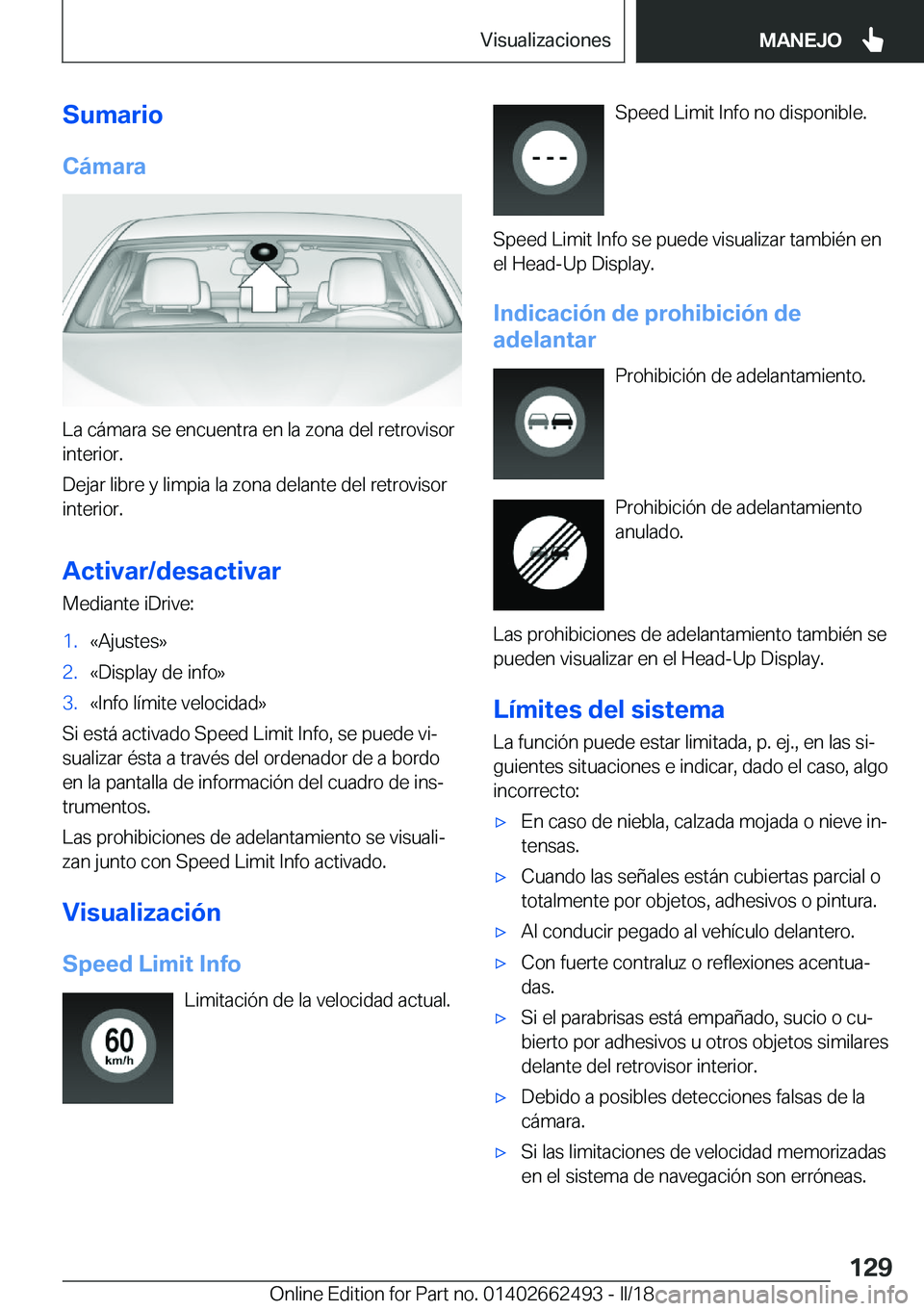 BMW X5 M 2018  Manuales de Empleo (in Spanish) �S�u�m�a�r�i�o�C�