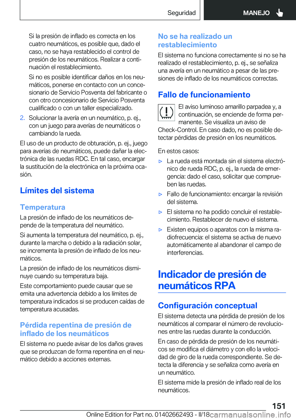 BMW X5 M 2018  Manuales de Empleo (in Spanish) �S�i� �l�a� �p�r�e�s�i�
