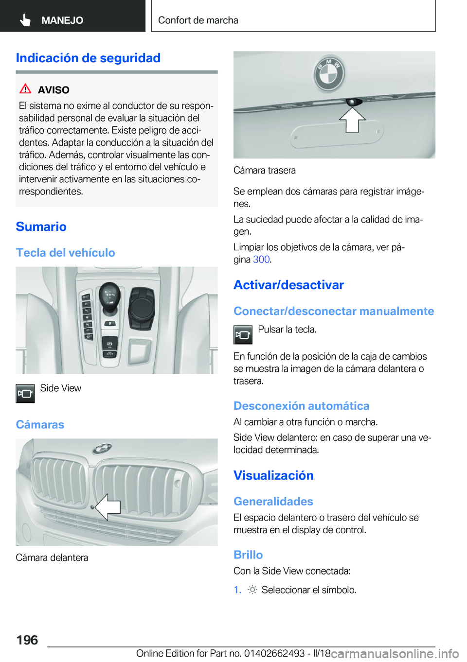 BMW X5 M 2018  Manuales de Empleo (in Spanish) �I�n�d�i�c�a�c�i�