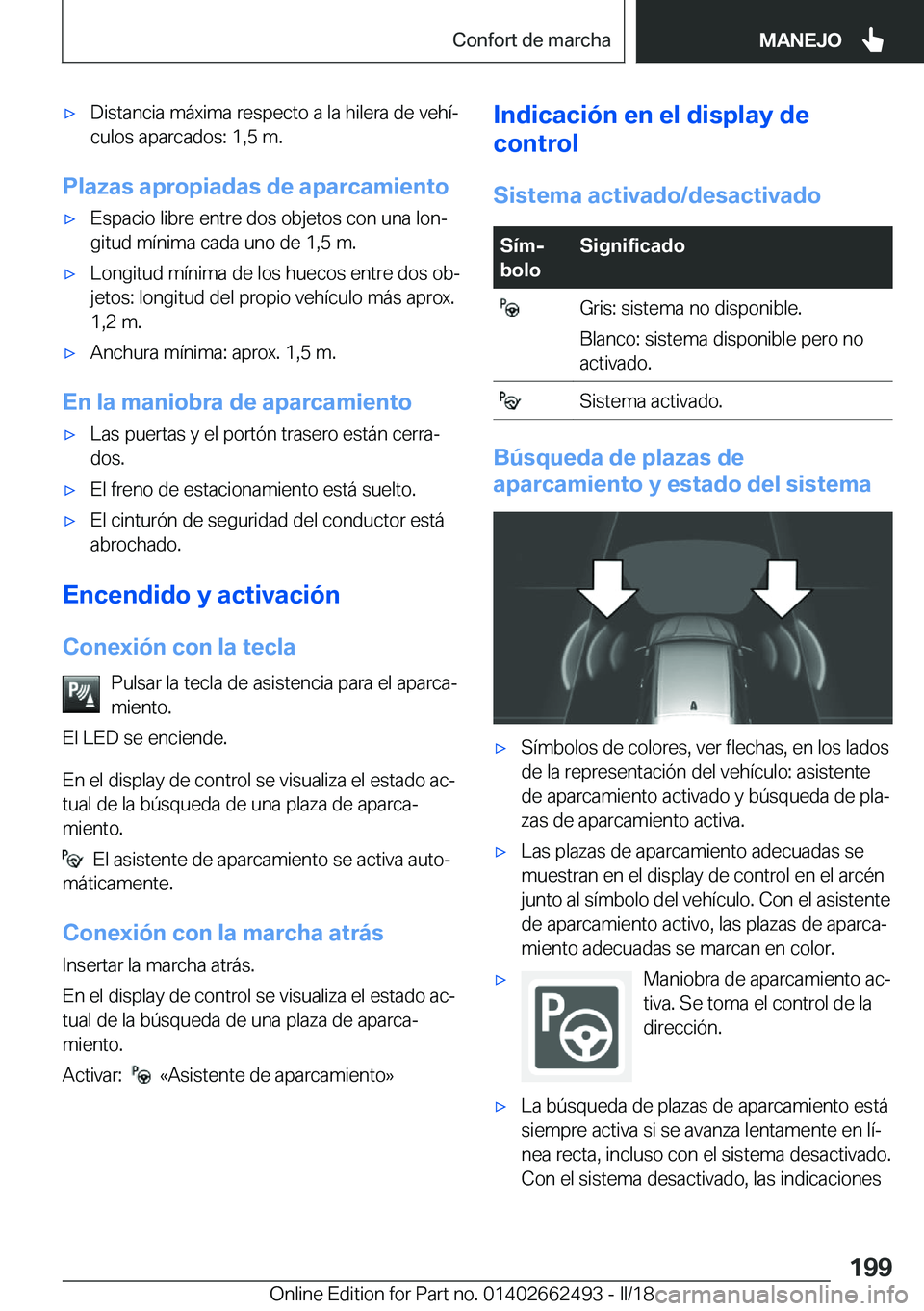 BMW X5 M 2018  Manuales de Empleo (in Spanish) x�D�i�s�t�a�n�c�i�a� �m�