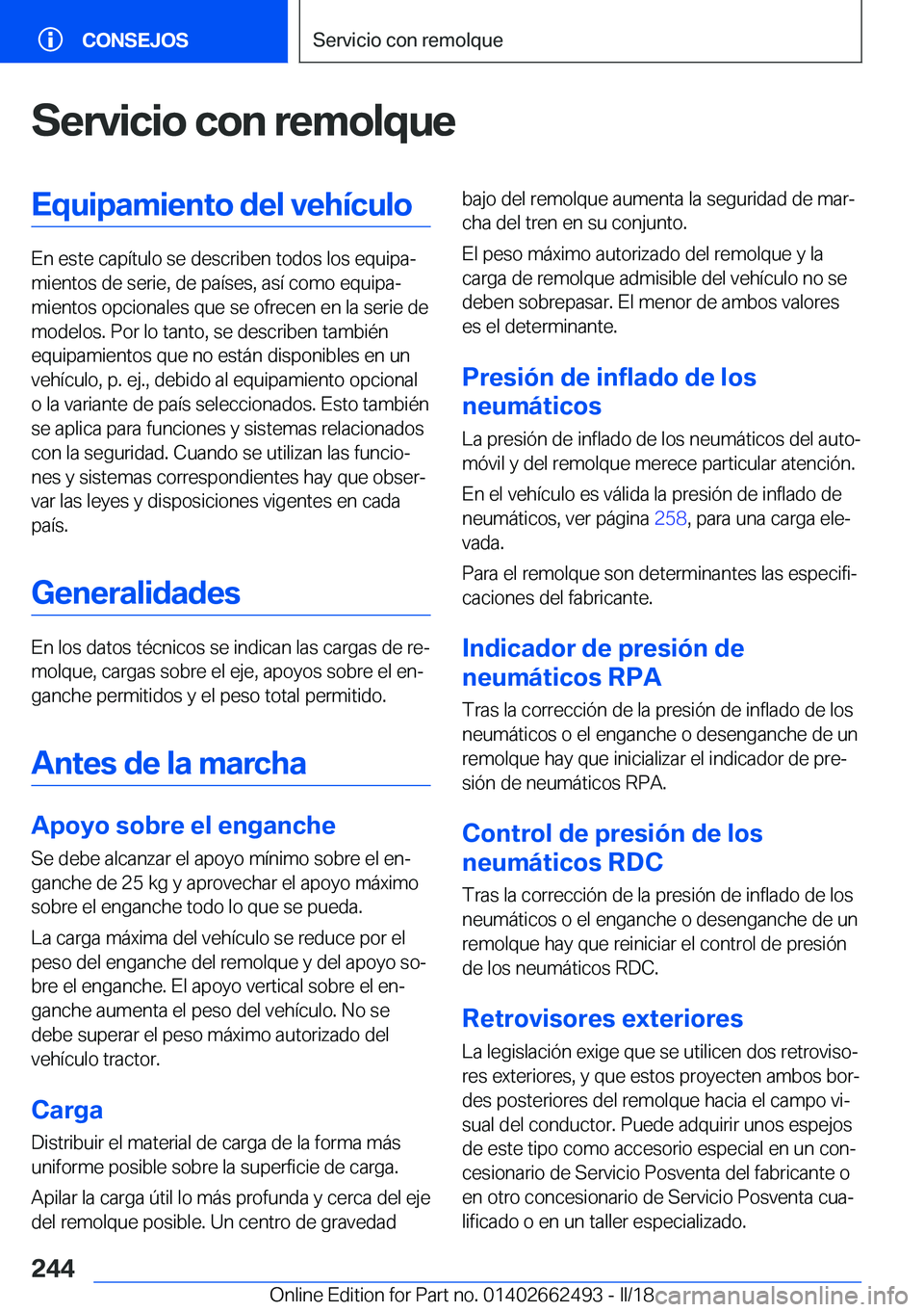 BMW X5 M 2018  Manuales de Empleo (in Spanish) �S�e�r�v�i�c�i�o��c�o�n��r�e�m�o�l�q�u�e�E�q�u�i�p�a�m�i�e�n�t�o��d�e�l��v�e�h�