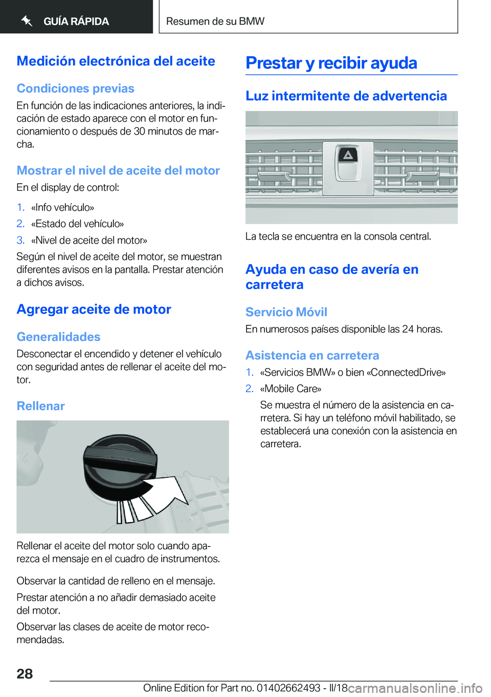 BMW X5 M 2018  Manuales de Empleo (in Spanish) �M�e�d�i�c�i�